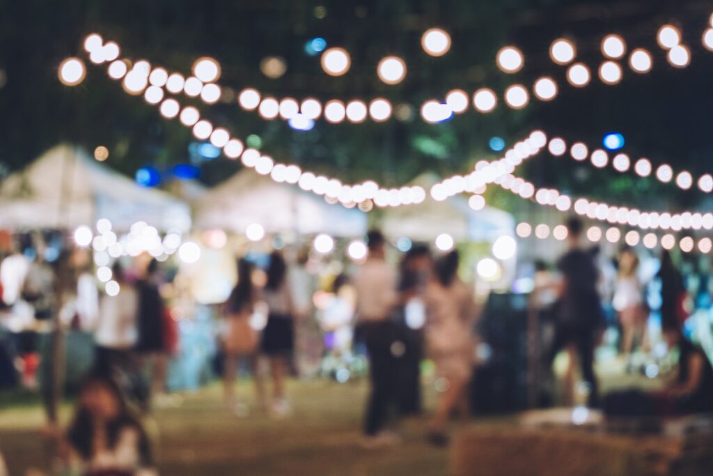 blurred picture of special event like a festival or fair
