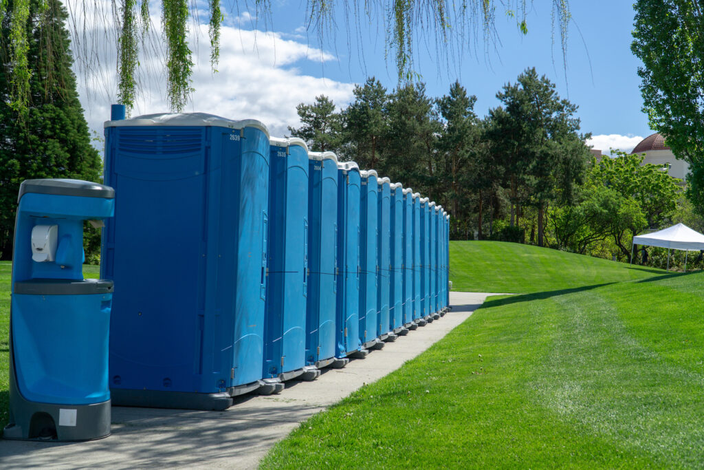 Porta Potties Lined up for an Event
